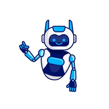 Robot character pose vector illustration. Robot mascot character design Stock Illustration
