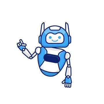 Robot character pose vector illustration. Robot mascot character design Stock Illustration