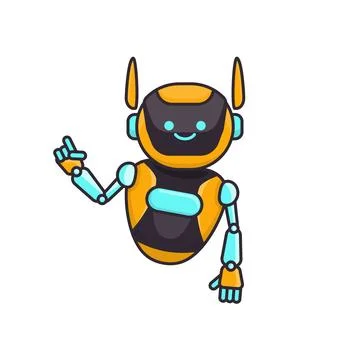 Robot character pose vector illustration. Robot mascot character design Stock Illustration