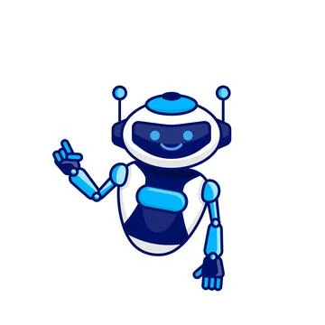 Robot character pose vector illustration. Robot mascot character design Stock Illustration