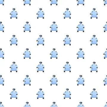 Robot character seamless pattern for technology background Illustrazione stock