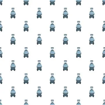 Robot character seamless pattern for technology background Illustrazione stock