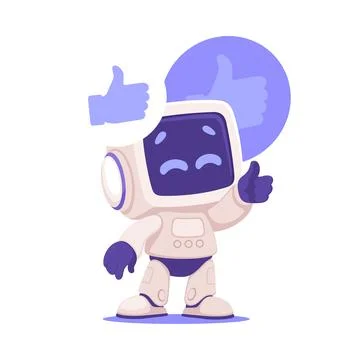 Robot Character Show Thumb Up as Smart Android Assistant Machine Vector Stockillustratie