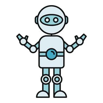 Robot character showing open hands illustration Illustrazione stock