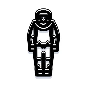 Robot character standing facing front in simple illustration イラスト素材