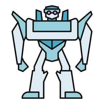 Robot character standing with futuristic sci fi armor Stock Illustration
