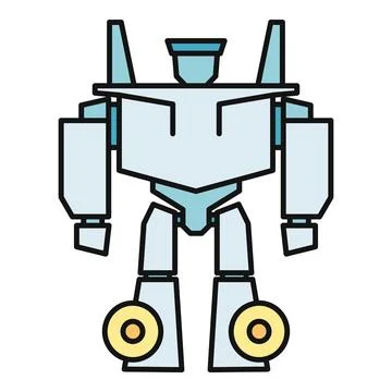 Robot character standing illustrating artificial intelligence technology Illustrazione stock
