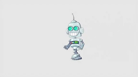 Robot Character Walkthrough Stock Footage 169401703