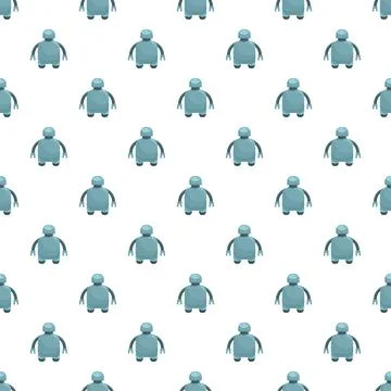 Robot characters forming a seamless pattern background Illustrazione stock