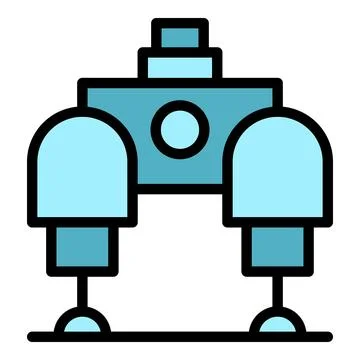 Robot charge icon vector flat Stock Illustration