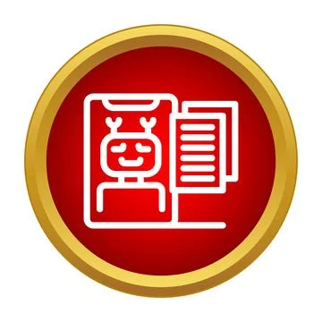 Robot chat bot assistant communicating on smartphone screen Illustrazione stock