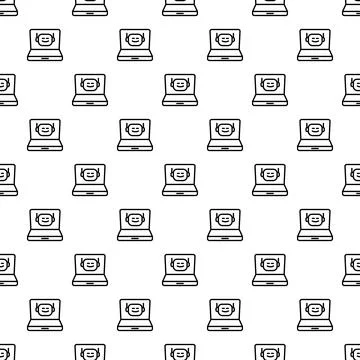 Robot chat bot assistant online service pattern Stock Illustration