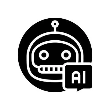 Robot chat bot glyph icon vector illustration Stock Illustration