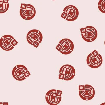 Robot chat bot glyph seamless pattern Illustrazione stock