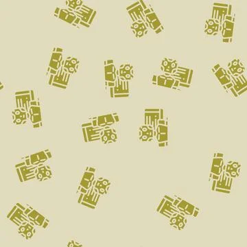Robot chat bot glyph vector seamless pattern Stock Illustration