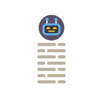 Robot chat bot icon processing information Stock Illustration