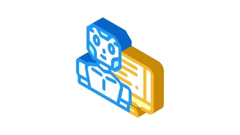 Robot chat bot isometric icon animation Stock Footage 327293654