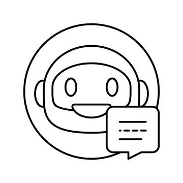 Robot chat bot line icon vector illustration Stock Illustration