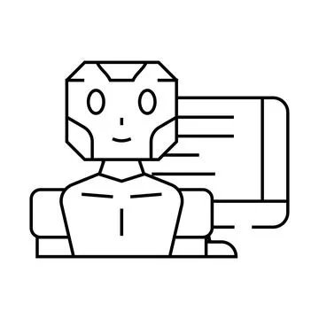 Robot chat bot line icon vector illustration Stock Illustration