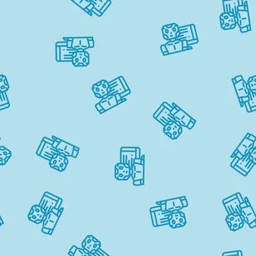 Robot chat bot line vector seamless pattern Stock Illustration