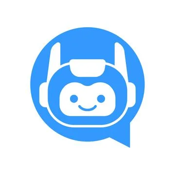 Robot Chat Bot Vector Design. Robotic Assistant icon isolated on bubble spe.. Stock Illustration