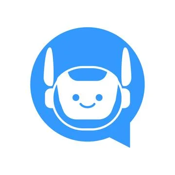 Robot Chat Bot Vector Design. Robotic Assistant icon isolated on bubble spe.. Stock Illustration