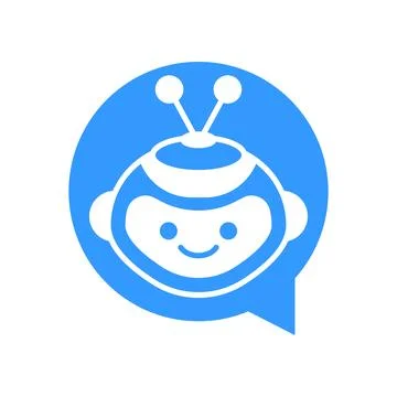 Robot Chat Bot Vector Design. Robotic Assistant icon isolated on bubble spe.. Stock Illustration