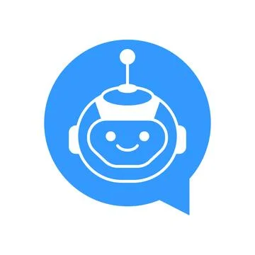 Robot Chat Bot Vector Design. Robotic Assistant icon isolated on bubble spe.. Stock Illustration