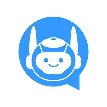 Robot Chat Bot Vector Design. Robotic Assistant icon isolated on bubble spe.. Stock Illustration