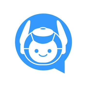 Robot Chat Bot Vector Design. Robotic Assistant icon isolated on bubble spe.. Illustrazione stock