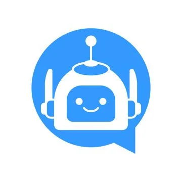 Robot Chat Bot Vector Design. Robotic Assistant icon isolated on bubble spe.. Stock Illustration
