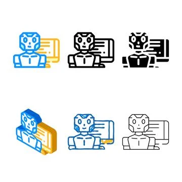 Robot chat concepts bot color icon vector Stock Illustration