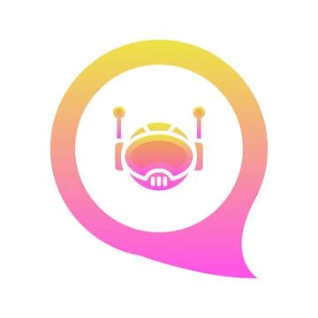 Robot chat gradient logo design template icon 스톡 일러스트