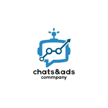Robot chat logo simple and modern design Stock Illustration