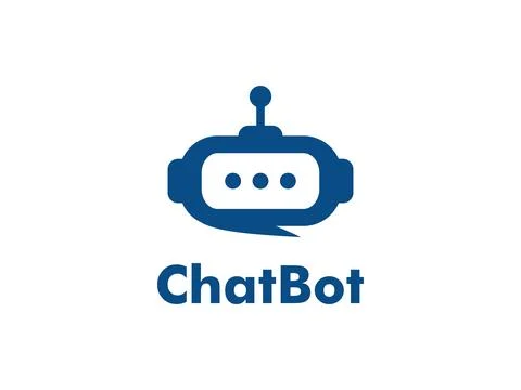 Robot Chat or Chat Bot logo. modern conversation automatic technology logo Illustrazione stock