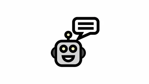 Robot chat symbol - artificial intelligence icon animation Stock Footage 335284580