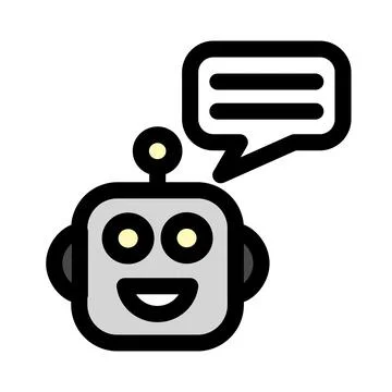 Robot chat symbol - artificial intelligence icon Illustrazione stock