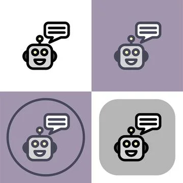 Robot chat symbol - artificial intelligence icon イラスト素材