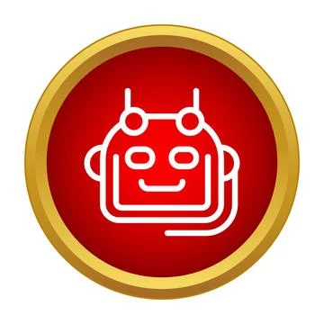 Robot chatbot ai red icon artificial intelligence concept Stock Illustration