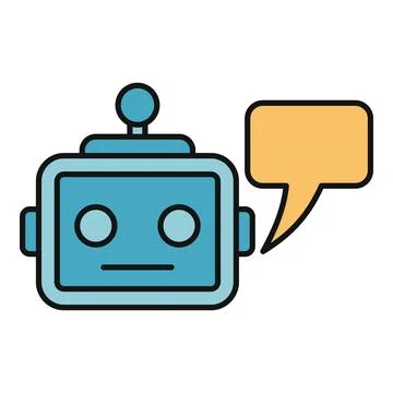 Robot chatbot artificial intelligence communication icon design Stock Illustration