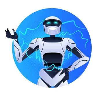 Robot chatbot assistant modern robotic character artificial intelligence concept Stockillustratie