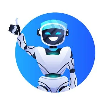Robot chatbot assistant modern robotic character artificial intelligence concept Stockillustratie