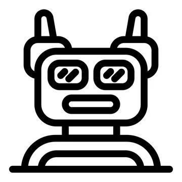 Robot chatbot expressing itself with facial expressions icon Stock Illustration