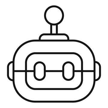Robot chatbot head with antenna communicating online 스톡 일러스트