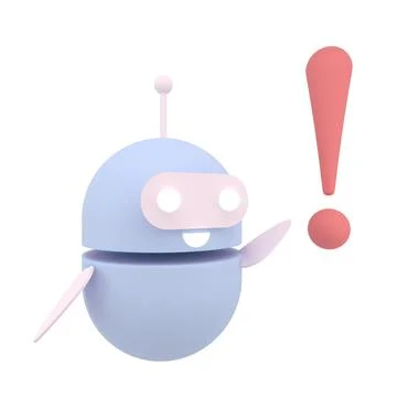 Robot chatbot icon 3d. Cute AI bot helper mascot character cartoon symbol bus Stock Illustration