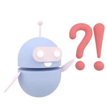 Robot chatbot icon 3d. Cute AI bot helper mascot character cartoon symbol bus Stock Illustration