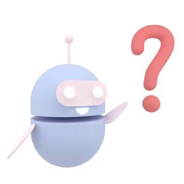 Robot chatbot icon 3d. Cute AI bot helper mascot character cartoon symbol bus Stock Illustration