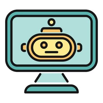 Robot chatbot icon showing artificial intelligence concept Stock Illustration