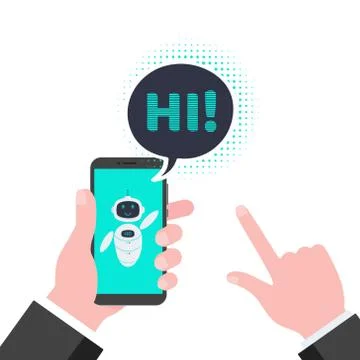 Robot chatbot icon sign flat style design vector illustration isolated on white Stock-Illustration