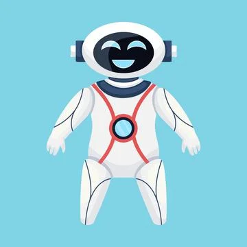 Robot chatbot isolated on blue background. Stock Illustration